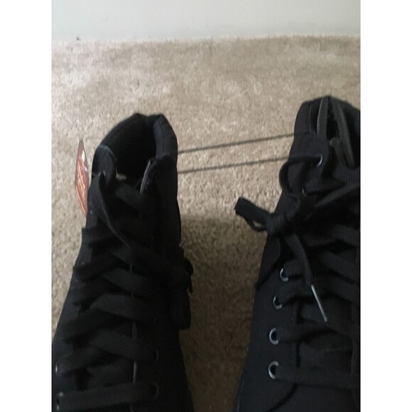 Faded Glory Womens Black Canvas High Top Lace Up Sneakers Shoes Memory Foam - Picture 2 of 6